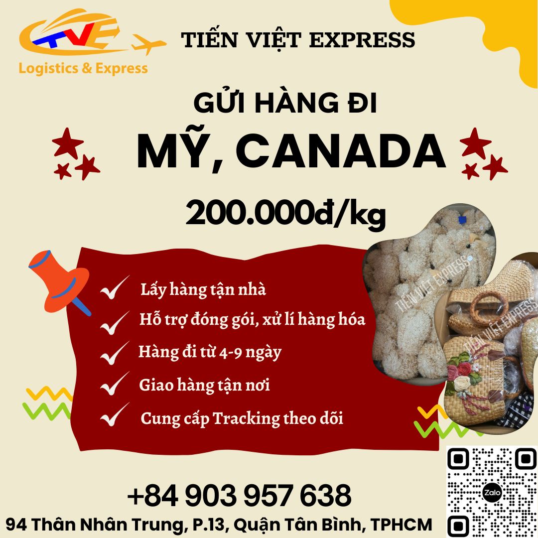 Gửi hàng đi USA, Canada - Tiến Việt Express